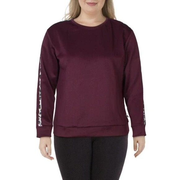 Nicole Miller Sport Scuba Striped Activewear Crewneck Sweatshirt - Picture 1 of 4